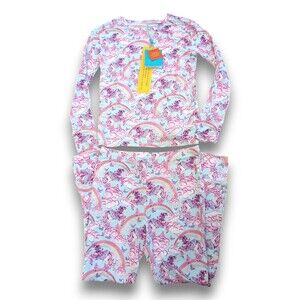 NWT Posh Peanut Cosette Unicorn Pajama Set Bamboo Viscose Girls 7/8